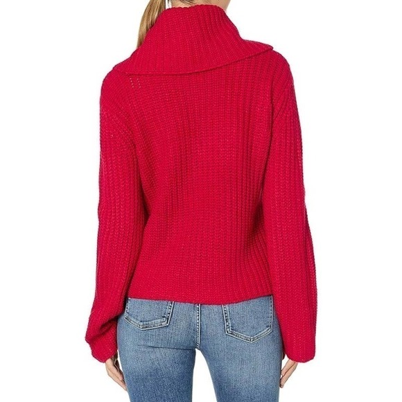 BB Dakota Love Actually Red Cowl Neck Knit Sweater Woman's Size Large Chunky - Picture 15 of 15